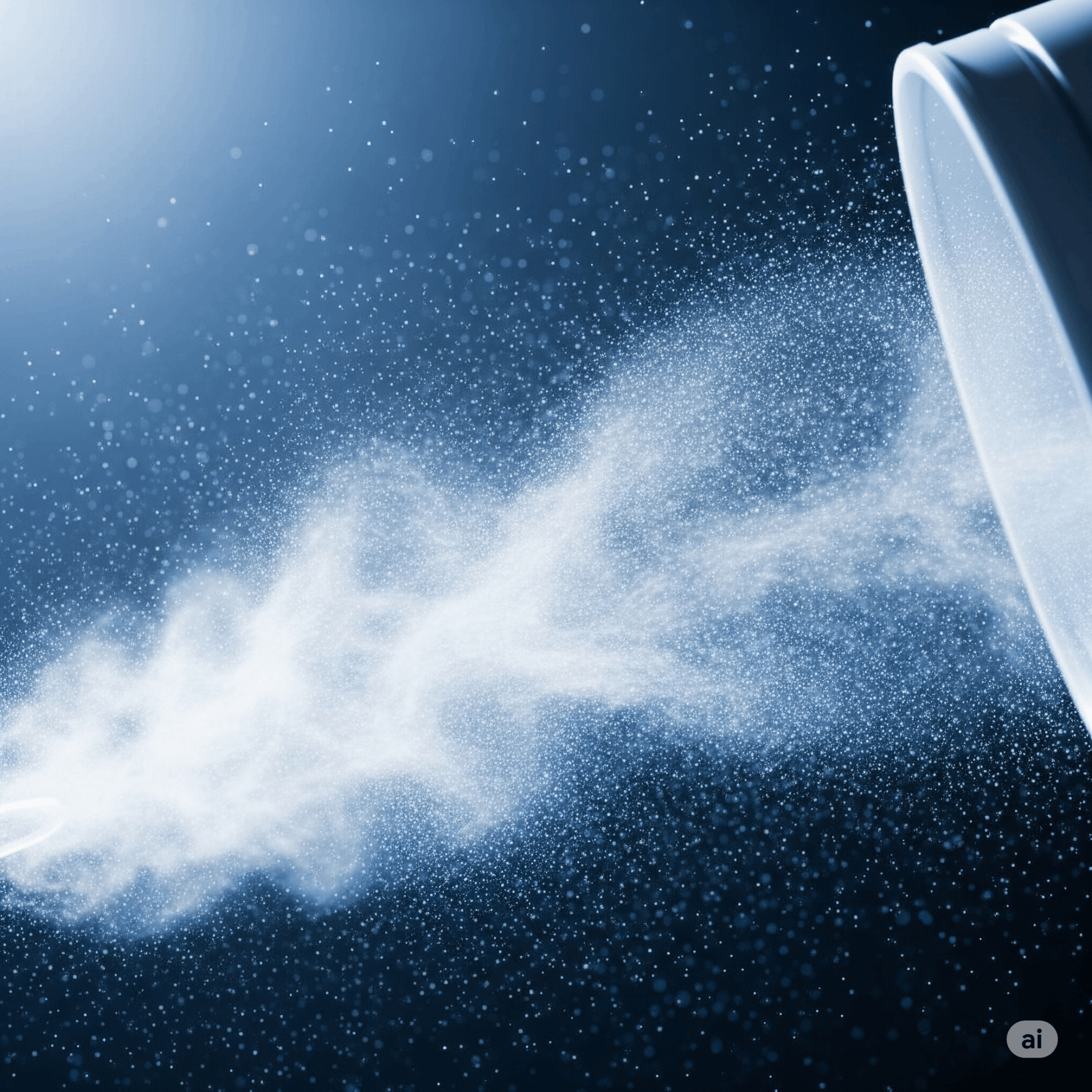 空気中に広がる微細なミストの粒子を表現